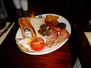 A traditional Irish breakfast... complete with black and white pudding!